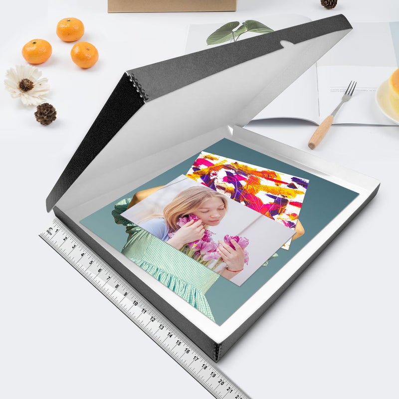 Lineco Folio Storage Box, Clamshell Design with Metal Edge. 18.5x24.5x1.75, Archival Boxboard, Organize and Preserve Photos, Prints, Cards, Magazines, Documents, Art, Ephemera, Family Records, Black - Image 3